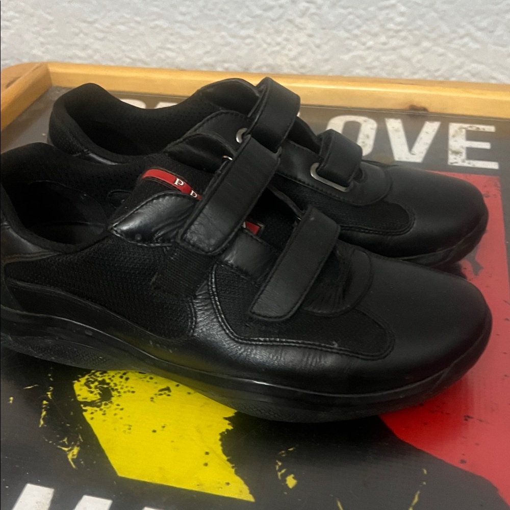 Prada Men's Black Velcro Sneakers - Picture 4 of 4
